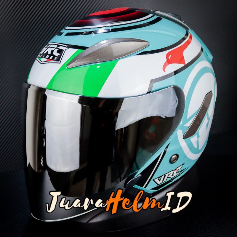 VRC HELM ITALIAN SKY CAT MOTIF / BLUE WHITE  / SINGEL VISOR