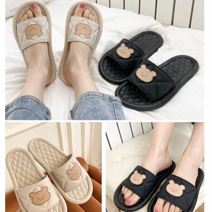 SH32 Sandal Rumah Hotel Bear Empuk Anti Licin Home Sandals Import