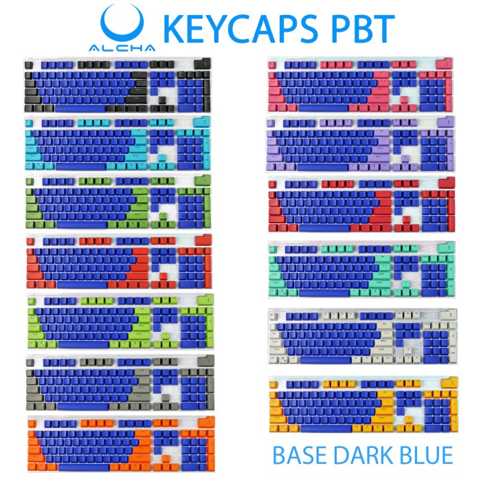 ALCHA KEYCAPS PBT DOUBLE SHOT CUSTOM MIX 2 WARNA MECHANICAL KEYBOARD - RANDOM