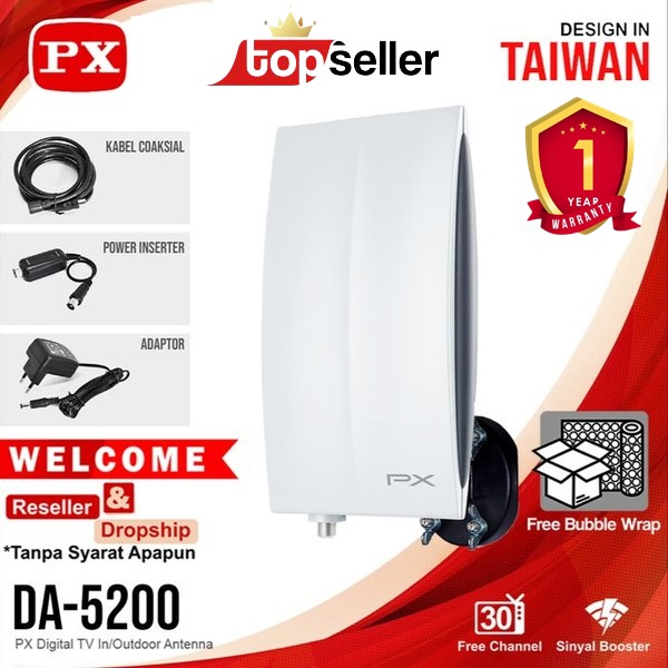 TERBARU antena tv led super jernih indoor outdoor tv antena PX DA-5200 antena digital tv semua siara