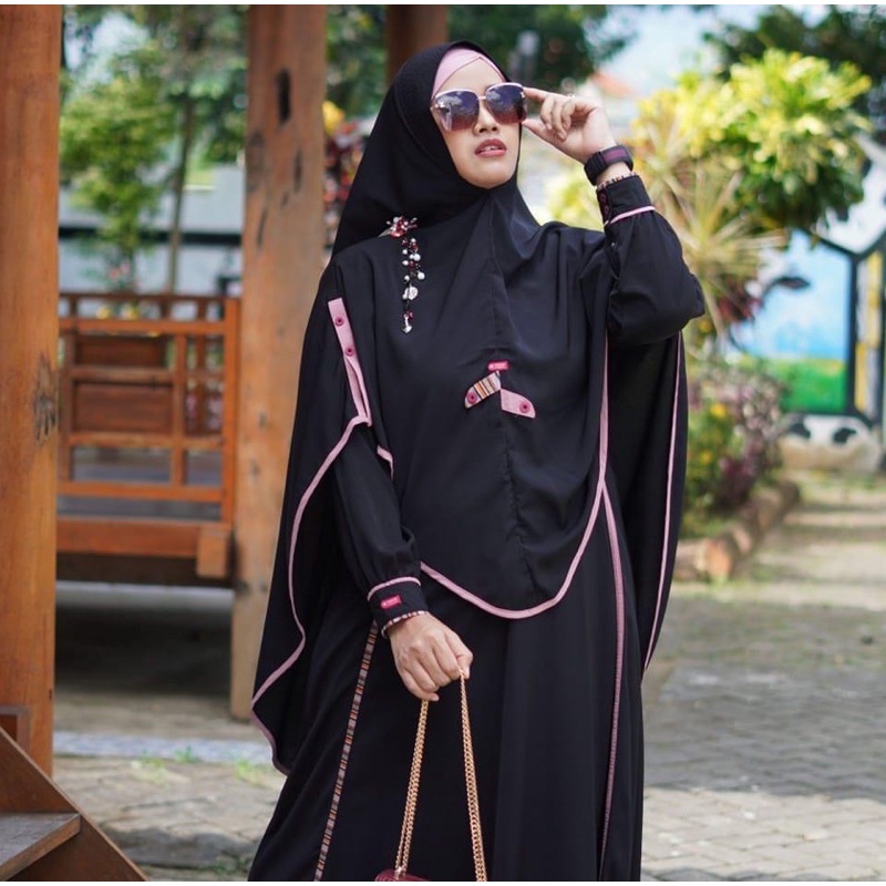 SET GAMIS AULIA SILVANA BLACK PINK/ TERBARU