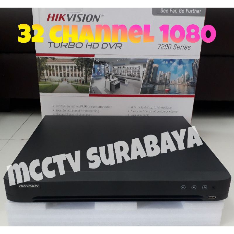 dvr 32ch hikvision Turbo HD 7200 series Full HD 1080p support cctv 2mp 32 channel + 2 slot sata HDD