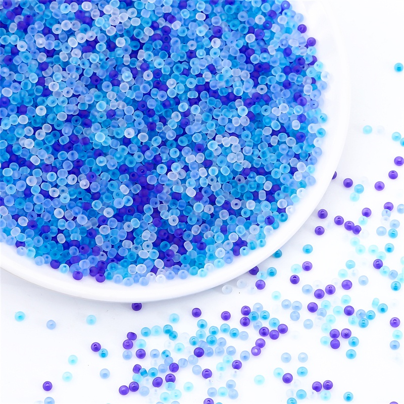 220pcs Manik-Manik Kaca Frosted Matte Ukuran 3mm Untuk Membuat Perhiasan