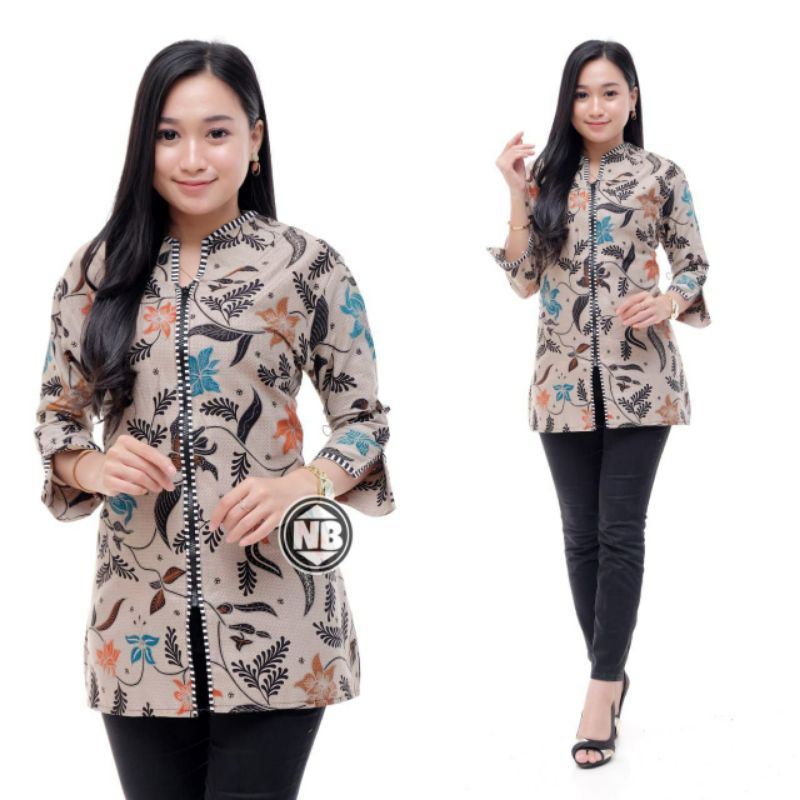 M-L-XL-XXL ATASAN BATIK WANITA MODERN ASJ SA HRB026 MONALISA GENES BLOUSE