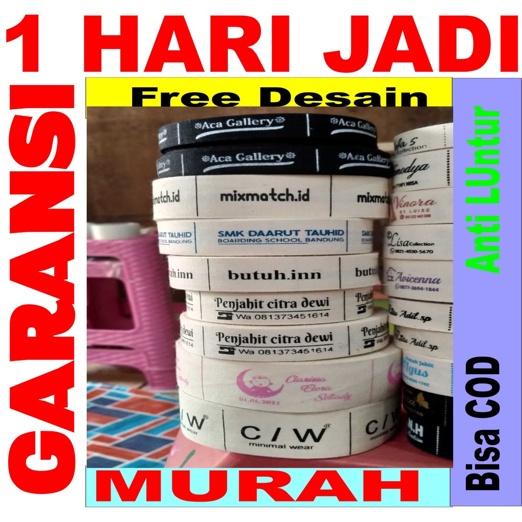 LABEL HIJAB LEBEL BAJU MASKER PAKAIAN KATUN MURAH GROSIR DAN ECERAN