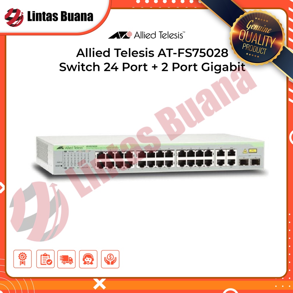 Allied Telesis AT-FS750/28 Switch 24 Port + 2 Port Gigabit