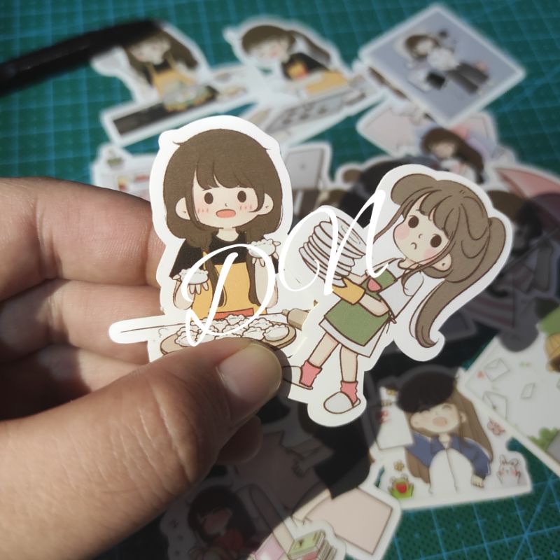 

isi 16 pcs stiker kertas gadis cantik sticker aksesoris glossy cute