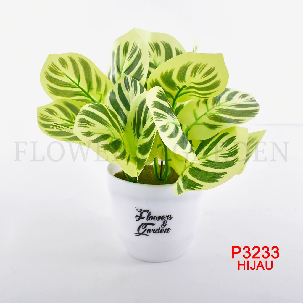 TIB TANAMAN HIAS TANAMAN DAUN PLASTIK TANAMAN HIAS RUMAH BUNGA HIAS BUNGA PLASTIK BUNGA P3233-HIJAU