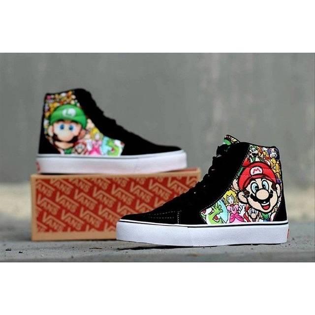 Sepatu Vans SK8 WAFFLE DT Mario Luigi MADE IN CHINA SNEAKERS CASUAL KADO HADIAH CEWEK COWOK KEREN