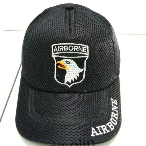 Topi Jaring Airborne Hitam|Topi Airborne burung hitam|Topi pria