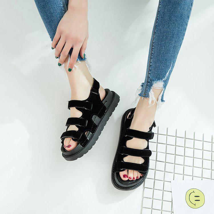 Sepatu Sandal  Hak  Datar Gaya Korea untuk Wanita Shopee 