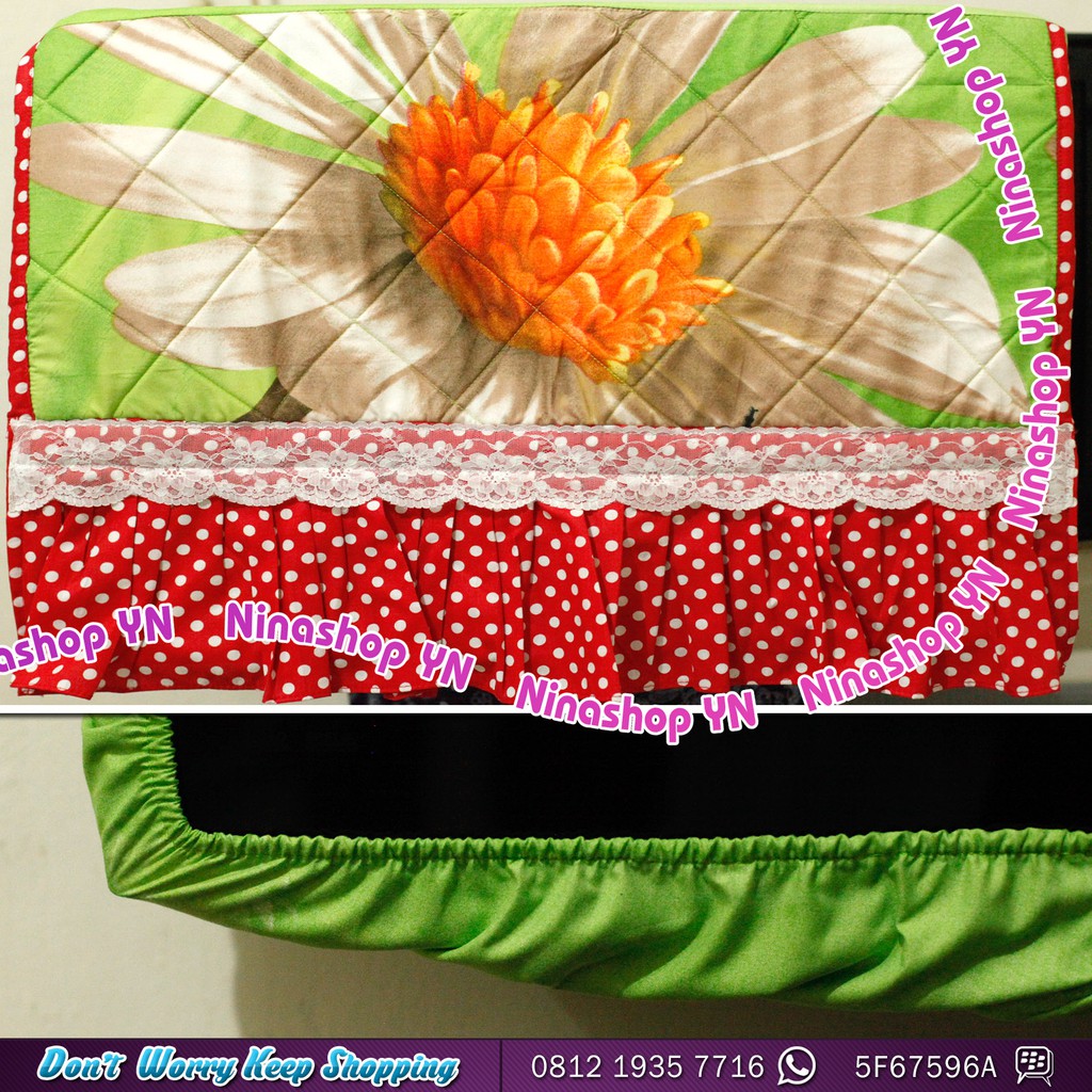COVER TV,BANDO TV,TUTUP TV LED SUN PLOWER MODEL REMPEL RENDA KOMBINASI