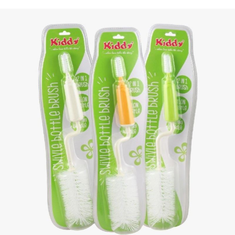 Kiddy Swivle Bottle Brush 2in1 Brush Sikat Pembersih Botol dan Dot Bayi Putar kiddy  KD 9301  / Share: Kiddy Sikat Botol Susu Bayi - WTP9301