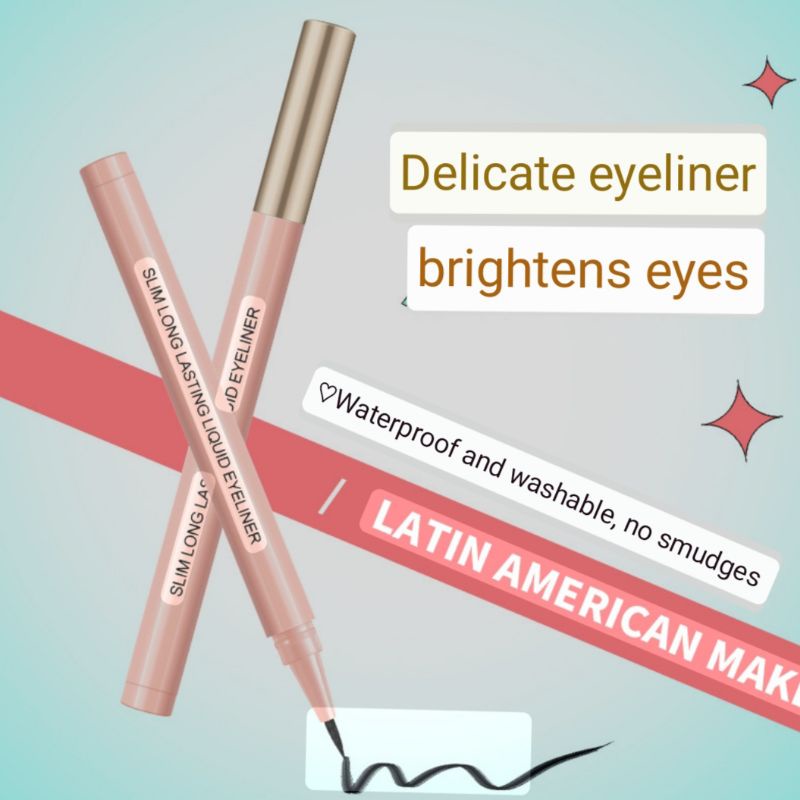 Eyeliner Waterproof Lameila 843 Eyeliner Cair Kosmetik Mata Eyeliner Pen Slim Long Lasting Original