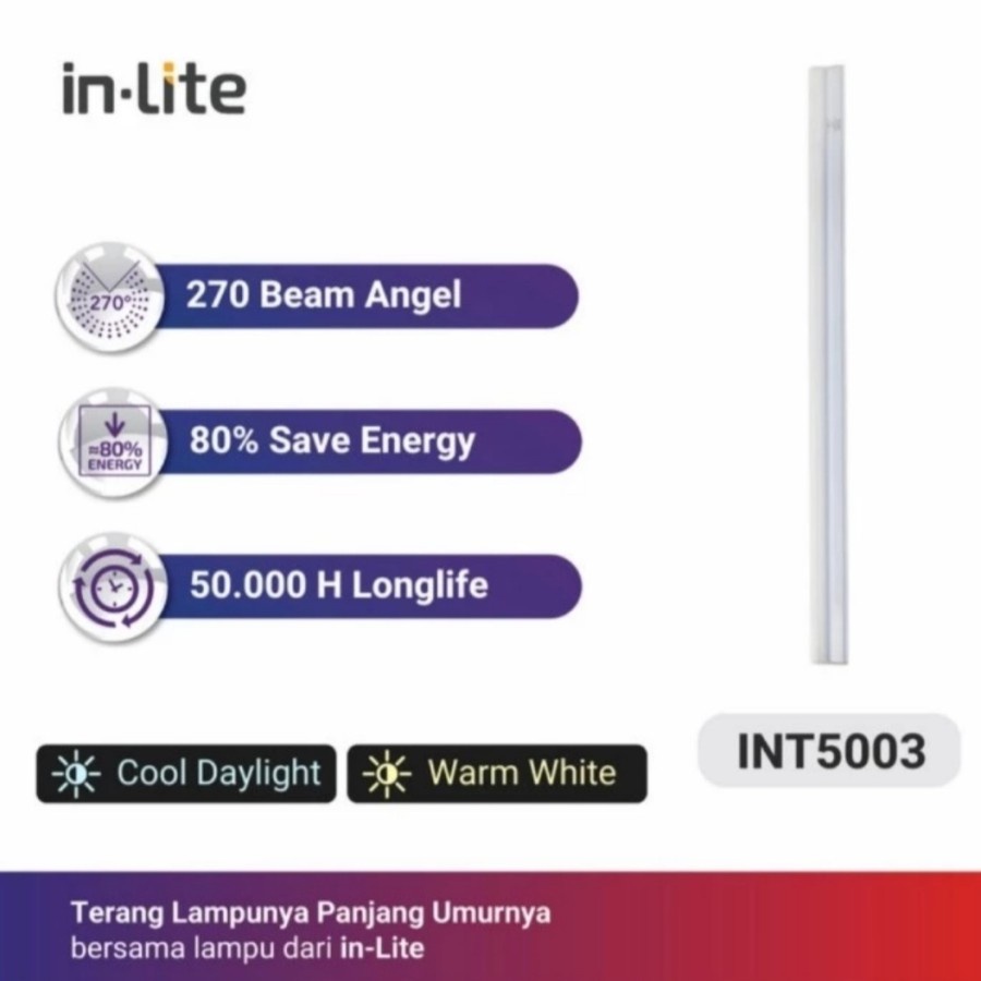 INT5003 LAMPU T5 LED 20W 120Cm Inlite