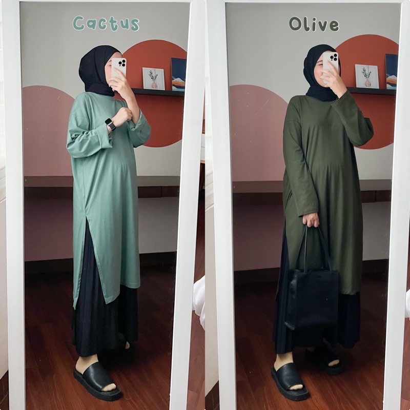 Bymeldev Cotton Slit Tunik Polos Busui dan Non Busui