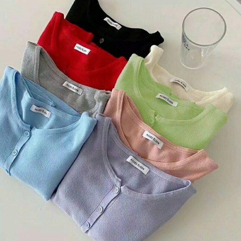 Belleza Outlet baju rajut Cardigan rajut atasan wanita angel crop