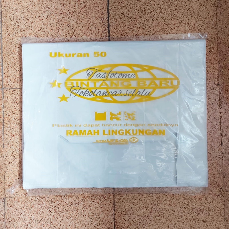 Kantong keresek HD 50 cm Plastik Jumbo Besar Kresek Shoppin bag Besar Bigsize HDPE hitam putih pink 