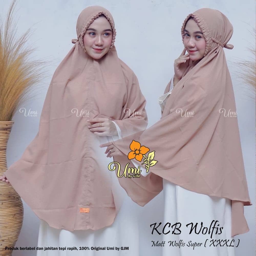 Hijab Khimar Syari Tali KCB Rempel Wolfis Super Jumbo Original Produk