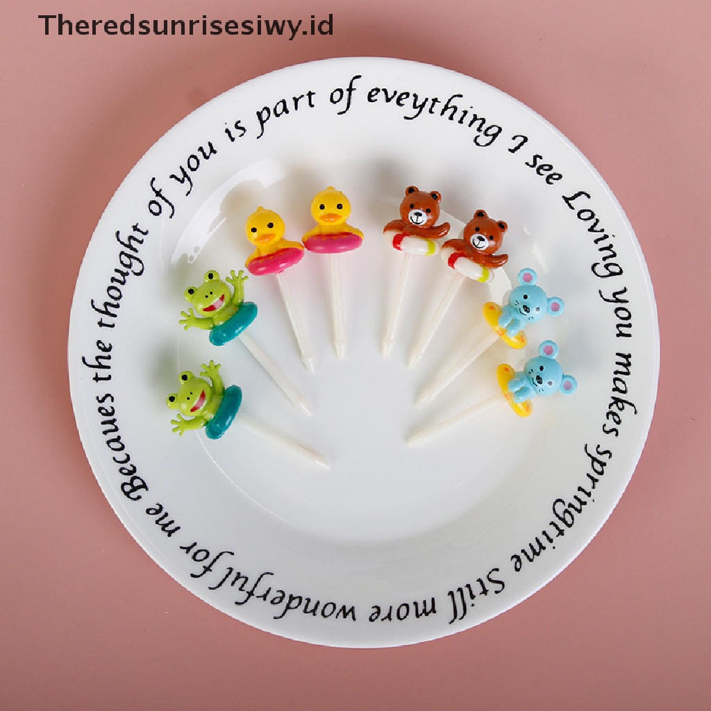 # Alat Pemotong Buah # 8pcs Garpu Buah Desain Kartun Binatang