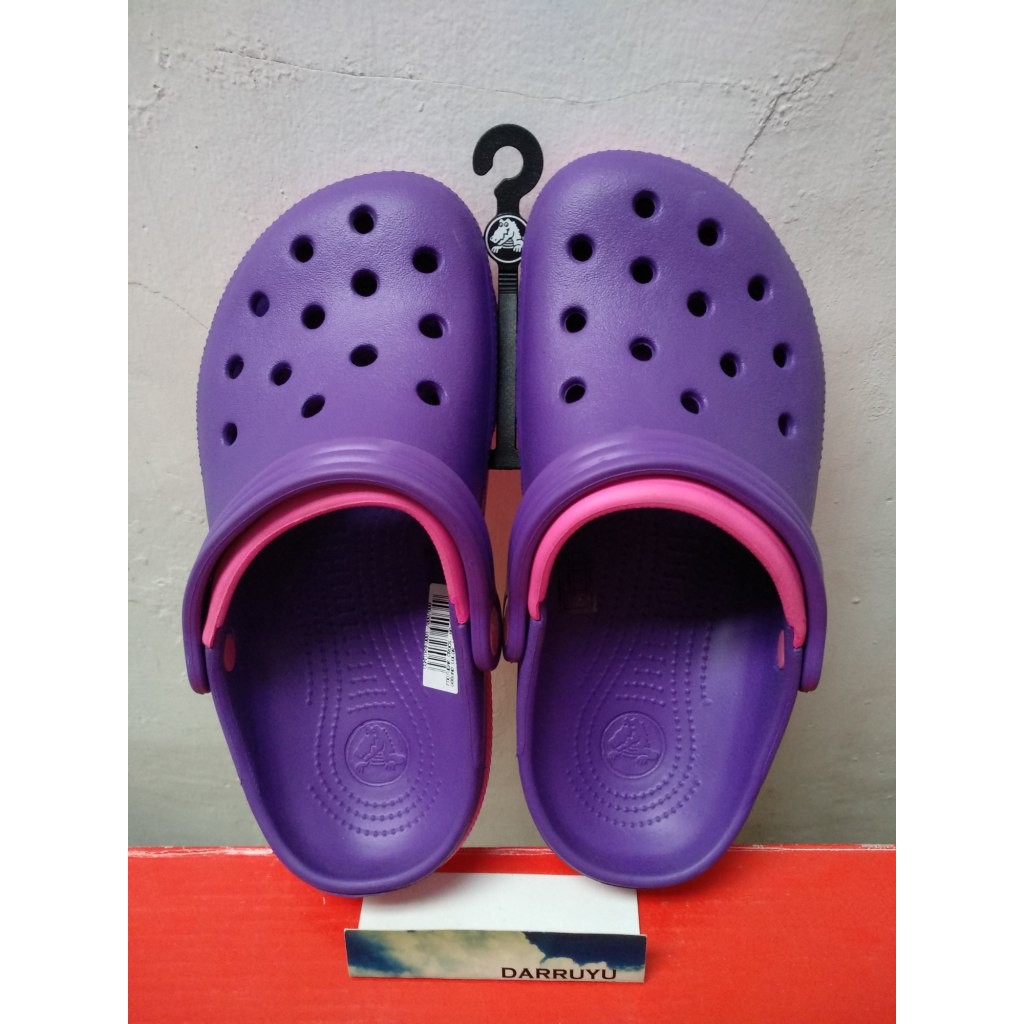 pink and purple crocs