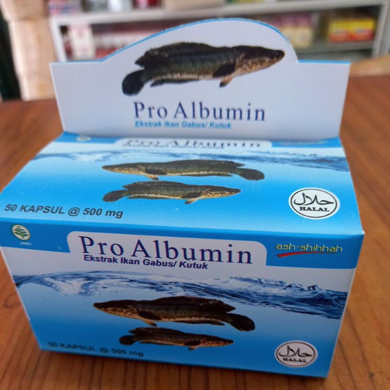 PRO ALBUMIN 50 Kapsul Ekstrak Ikan Gabus Ash-Shihah Mempercepat Penyembuhan PASCA OPERASI / Ekstrak Ikan Kutuk