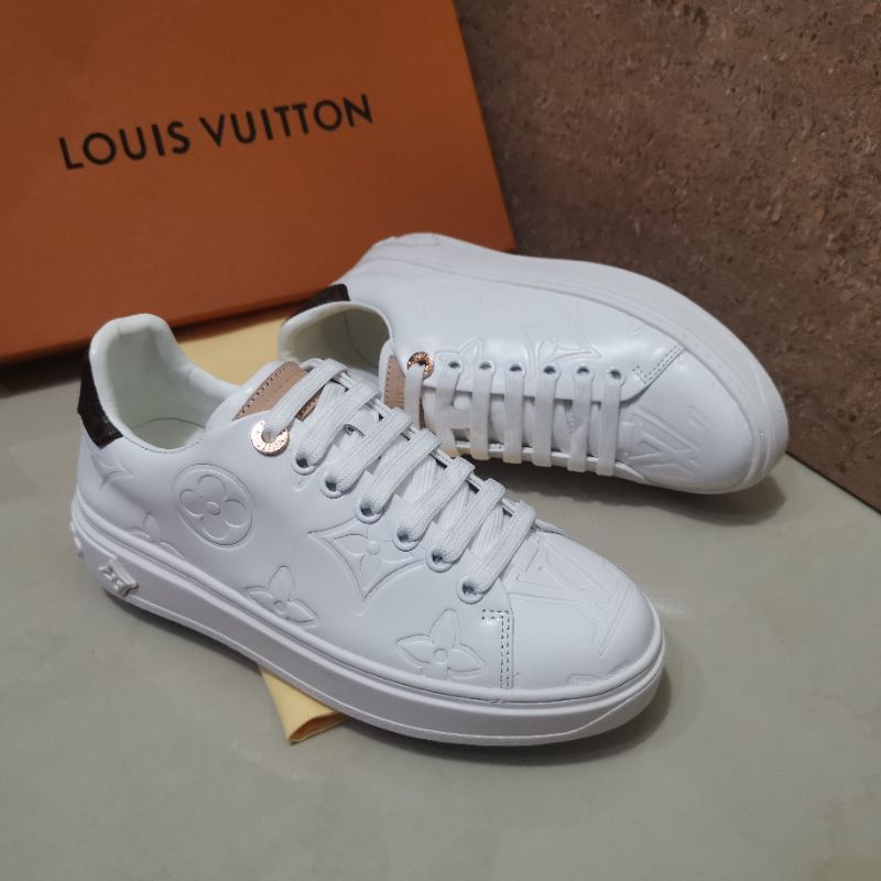 sepatu sneaker wanita lv mirror putih shoes cewek P1SHOES kulit top