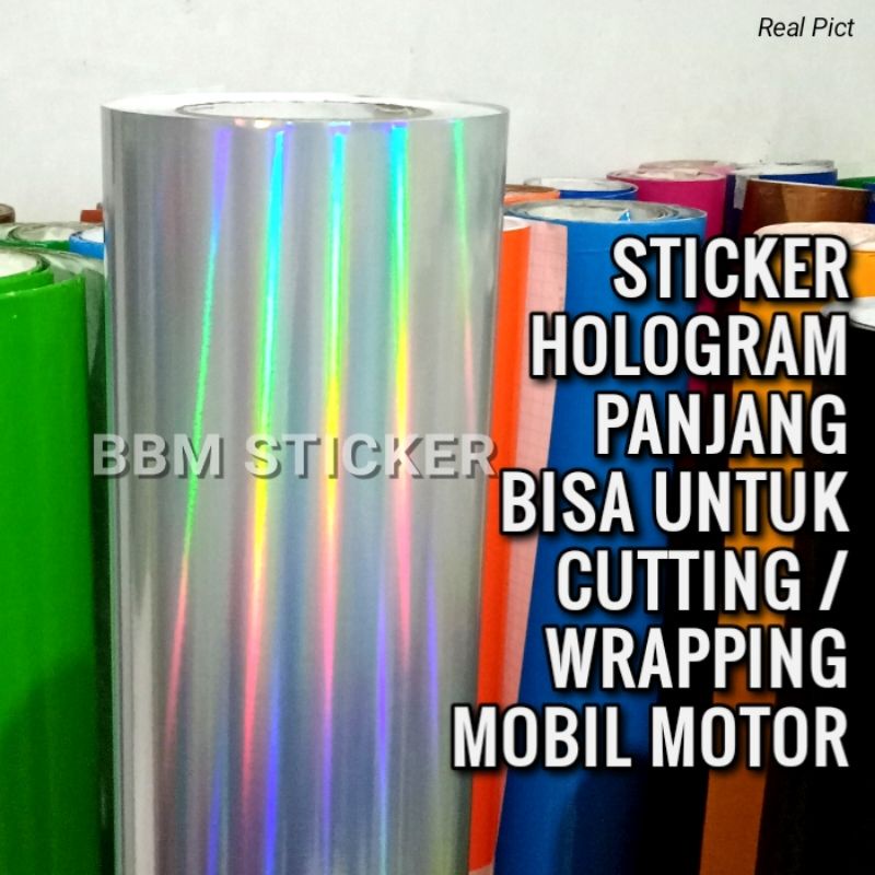 Skotlet hologram stiker pelangi polos lentur untuk wrap body mobil motor