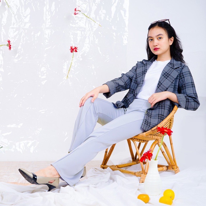 celana cutbray polos panjang wanita muslimah fashion korea kekinian untuk kerja/kuliah lebar dibawah