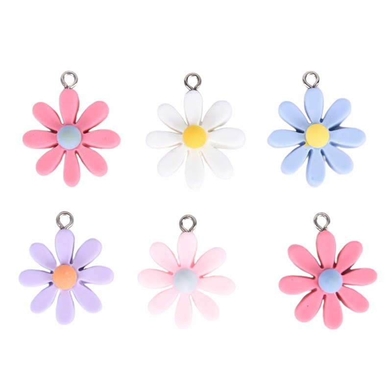 10pcs / set Liontin Bunga Matahari Daisy Kecil Bahan Resin Untuk Membuat Perhiasan DIY