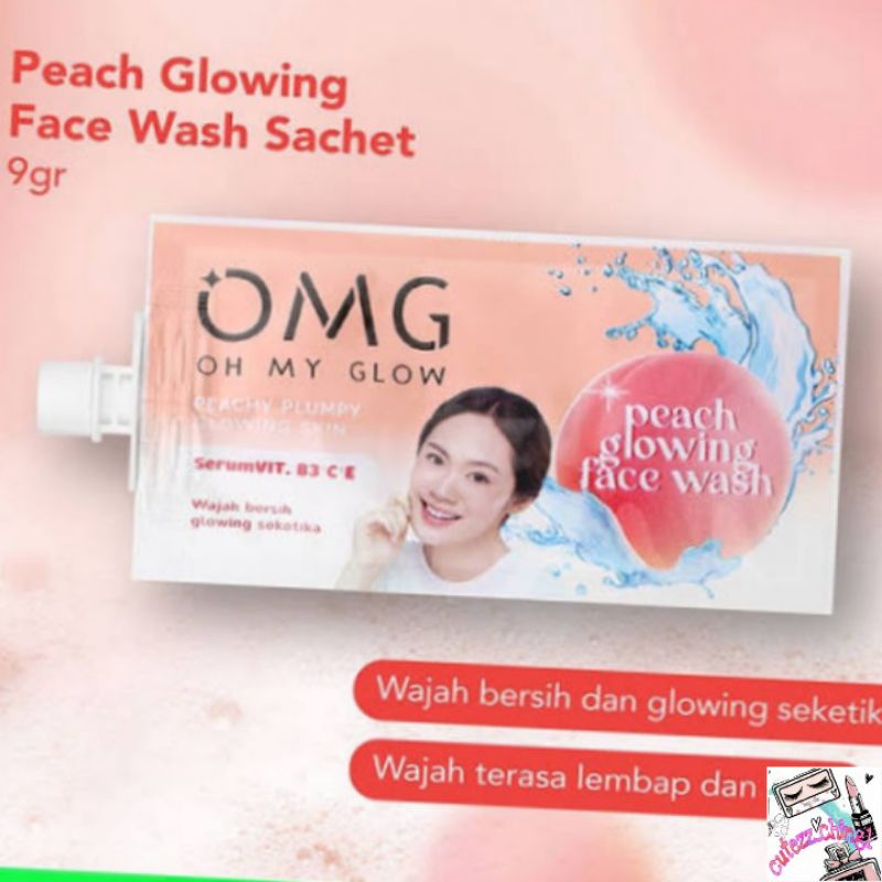 ☃Cutezz_Ching1☃OMG Oh My Glow Peach Glowing Face Wash 9 gr (Sachet)