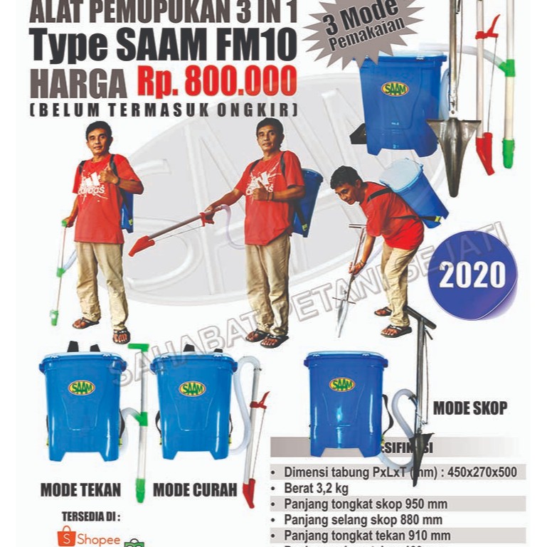 Alat Tabur Pupuk Multi Fungsi SAAM FM10