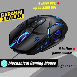 Mouse Gaming Wired Kabel USB Laptop Komputer PC Game RGB LED Murah Unik Ergonomic Up To 3200 DPI