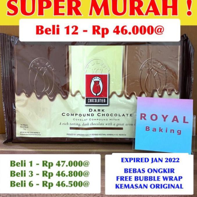 

TERPERCAYA TULIP DARK CHOCOLATE COMPOUND 1 KG TERLARIS