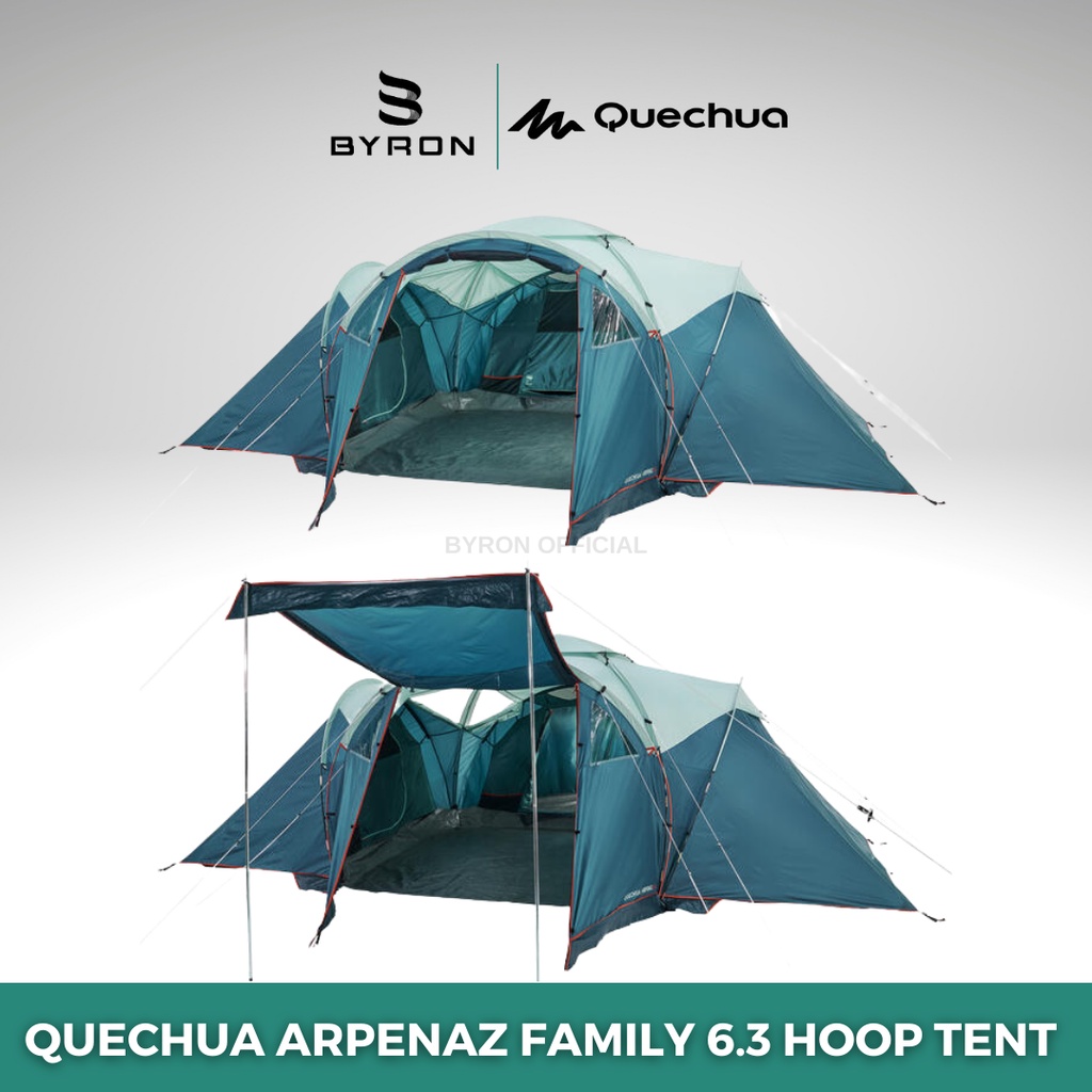 QUECHUA Arpenaz Family 6.3 Tenda 3 Kamar Untuk 6-10 Orang