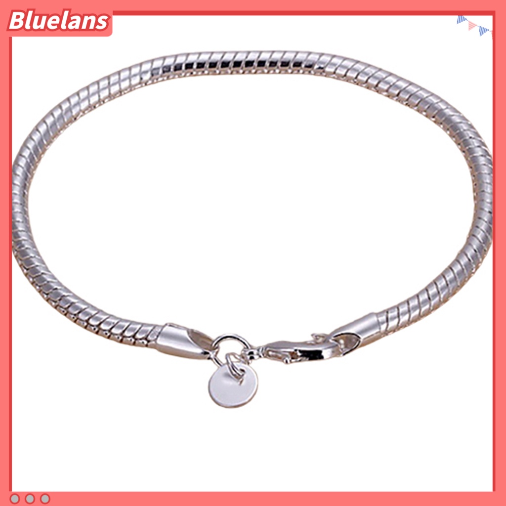 Bluelans Bracelet Thin Stylish Silver Plated Women Shining Bangle