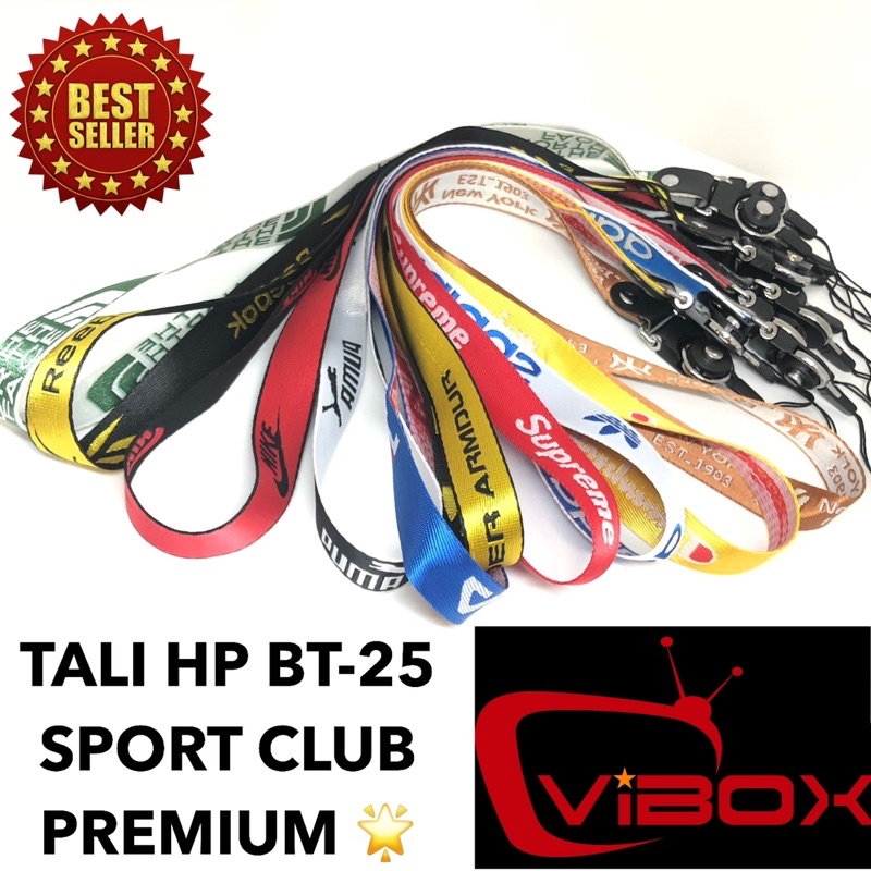 TALI HP PANJANG BT25 SPORT CLUB PREMIUM TALI GANTUNGAN KUNCI UNIVERSAL BAHAN TEBAL PREMIUM