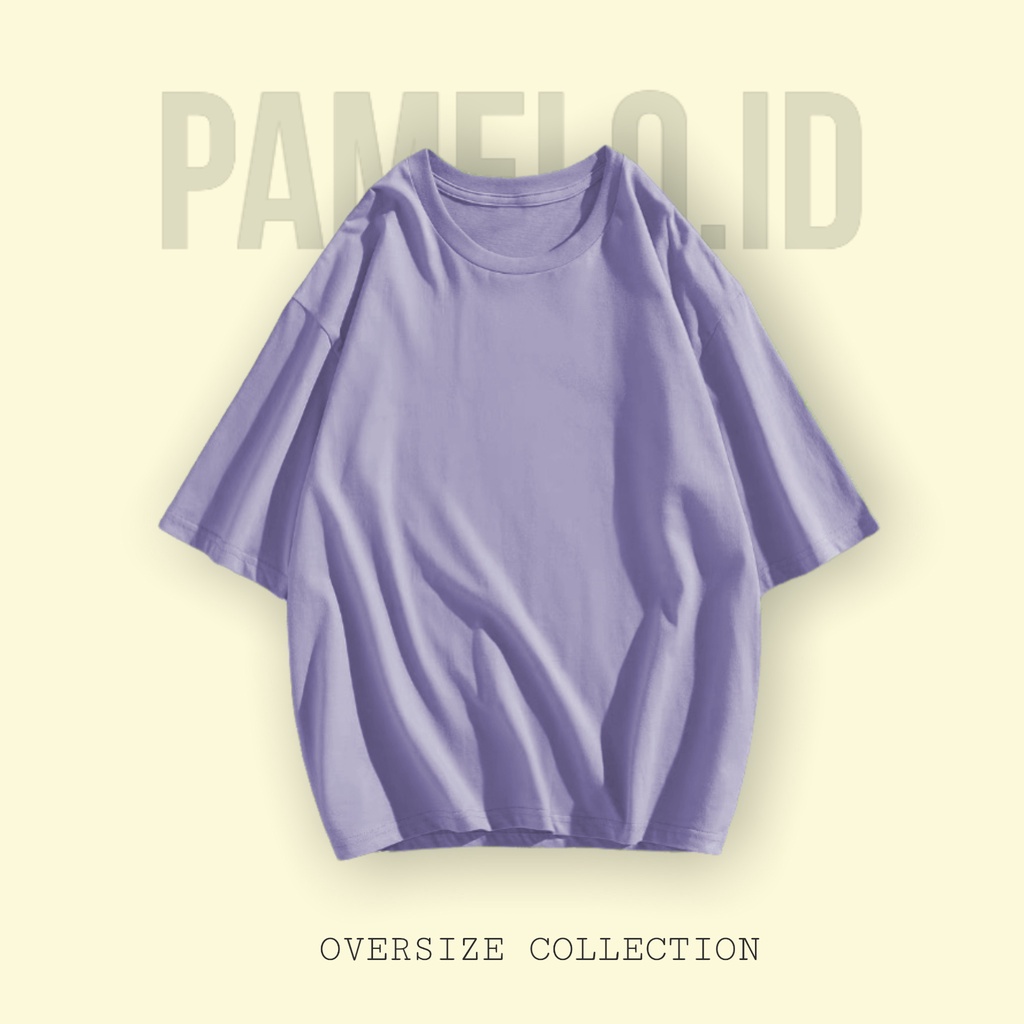 Pamelo Kaos Unisex Oversize Polos Warna / Kaos Distro Katun Polyster /T-shirt oversize / Kaos Oblong / Daily Shirt / Baju Oblong  Polos Korea Style