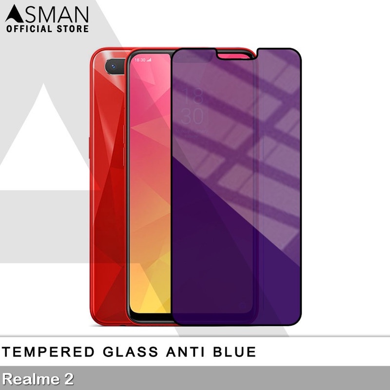 Tempered Glass Blue Light Full Lem Realme 2 Anti Radiasi