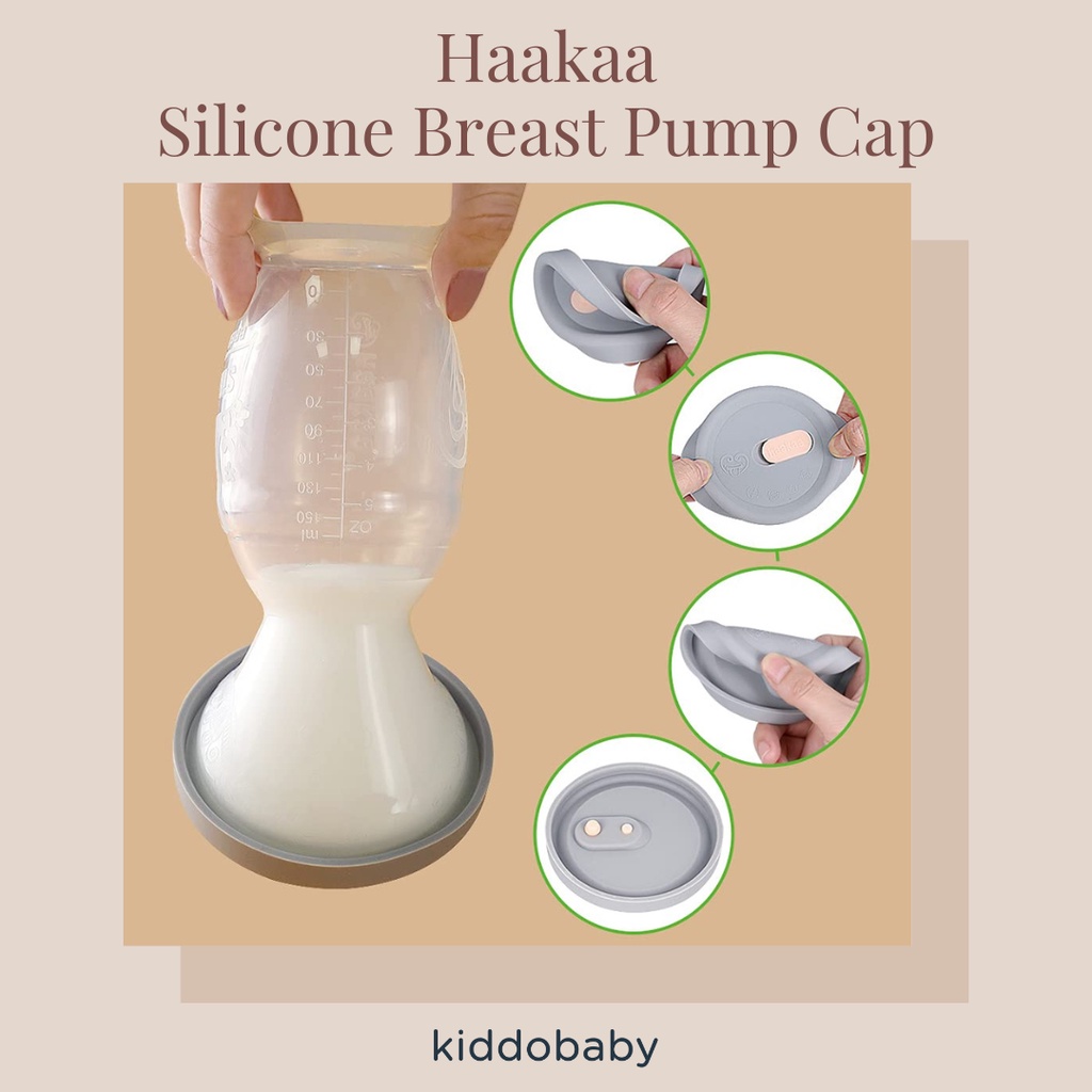 Haakaa Silicone Breast Pump Cap - Grey | Tutup Pompa Asi