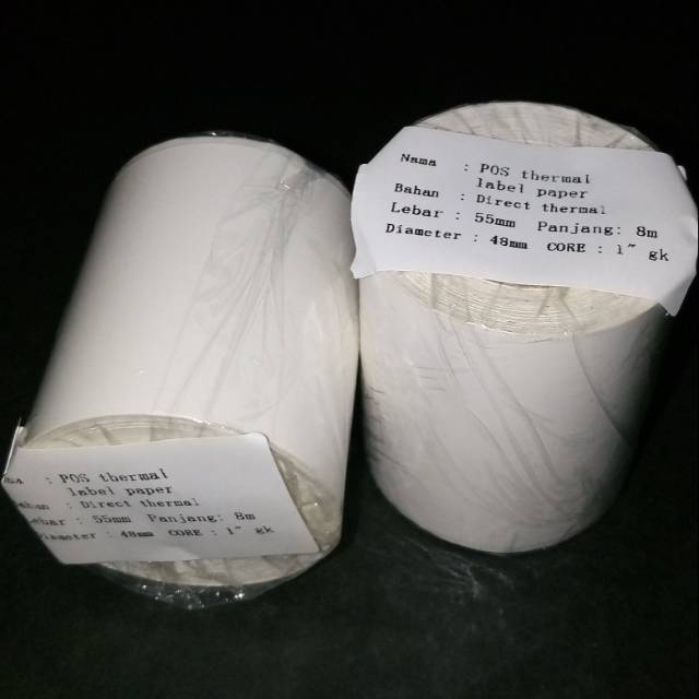 

Thermal Label Barcode lebar 55mm Continues 8 meter