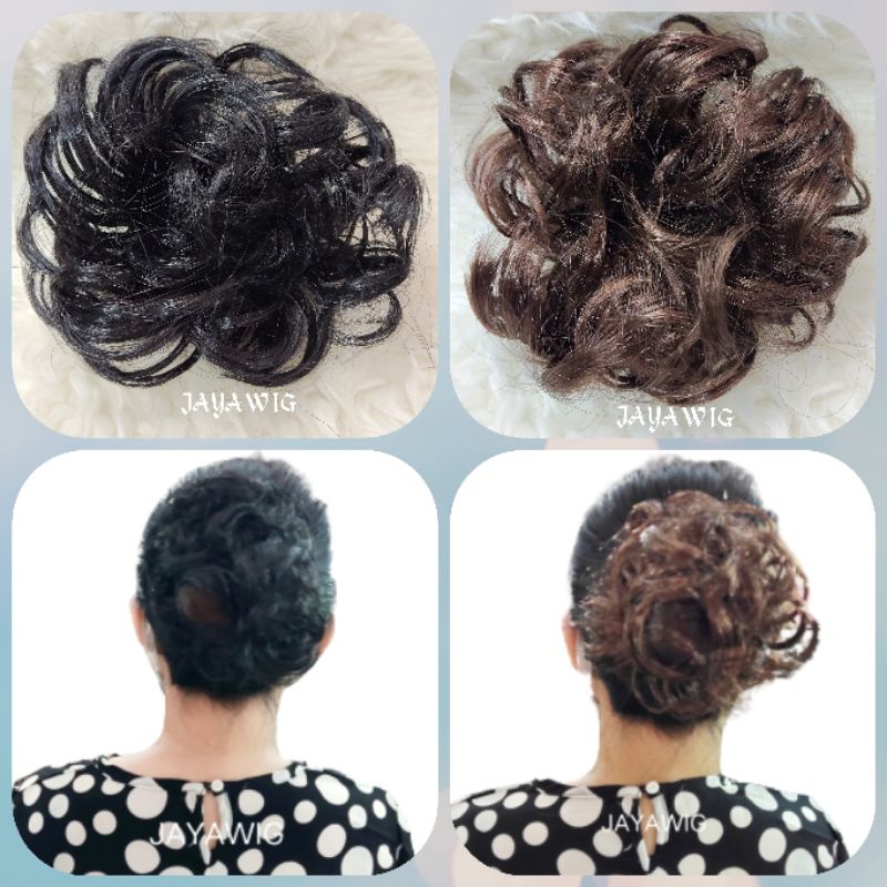 Ikat Rambut Sintetis Karet Rambut Wanita Dari Rambut Sintetis