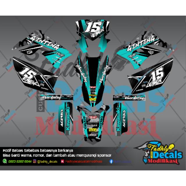 Decal klx biru army