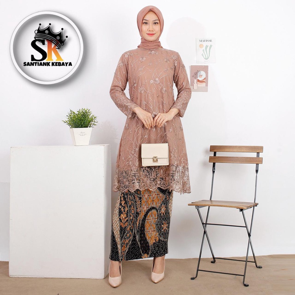 Set Kebaya Modern Stelan Kebaya Tunik Kebaya Wisuda Pesta Stelan Kebaya Kondangan By Santiank Kebaya