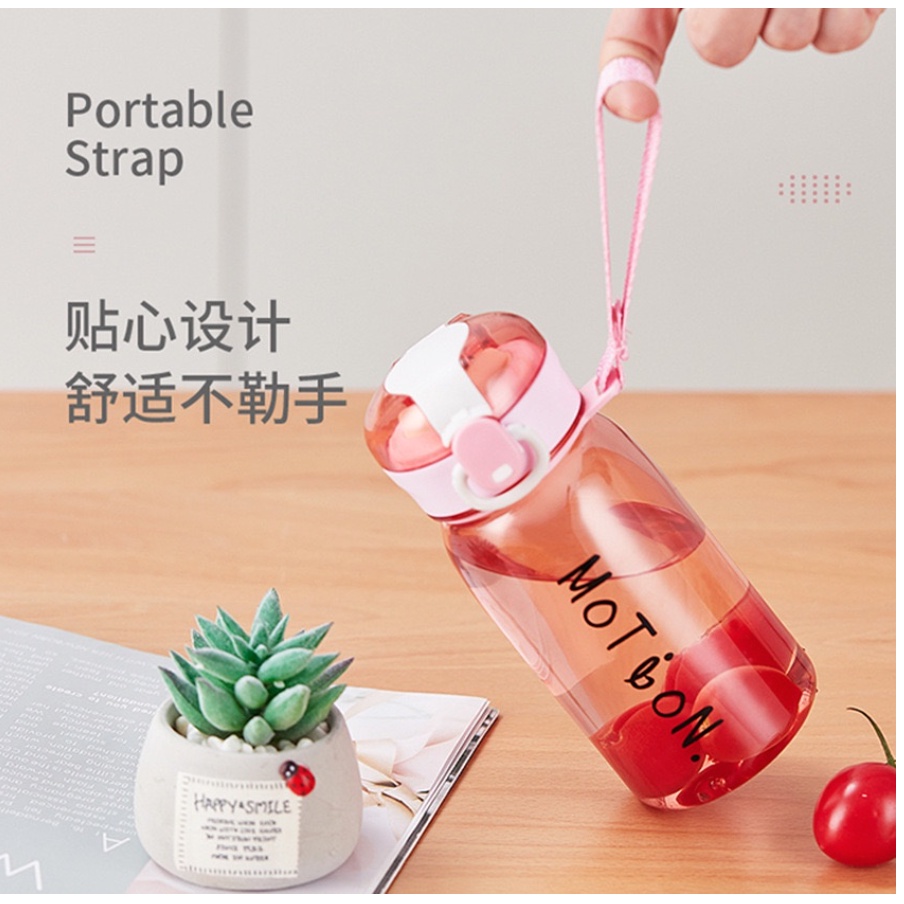 Botol Minum BPA Free bisa Infused Water 400 ML / Botol Air Ada Penyaring Anti Pecah Anti Tumpah FREE TALI Botol