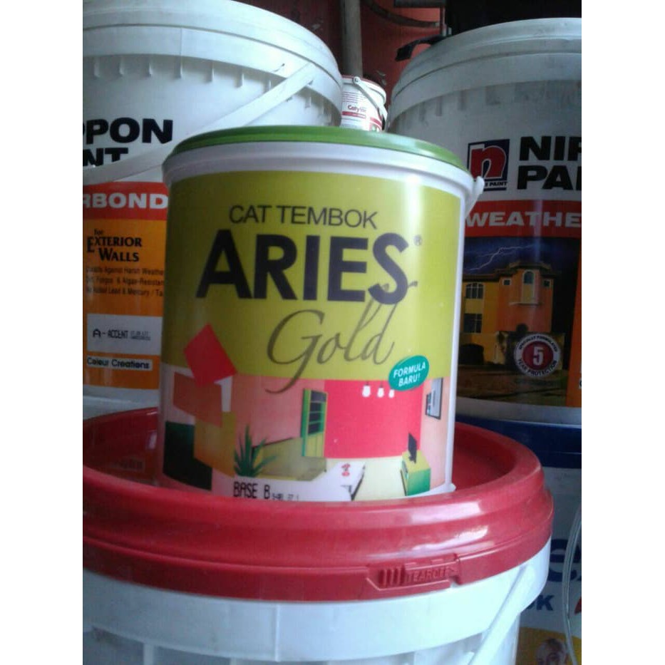  Cat Tembok Aries  Gold Ready Mix 4 5 Kg Shopee Indonesia