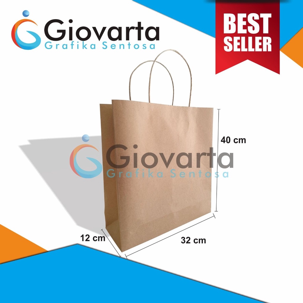 

Paperbag Polos / Paperbag Coklat / Brown Craft Paperbag Murah Ukuran 32x12x40