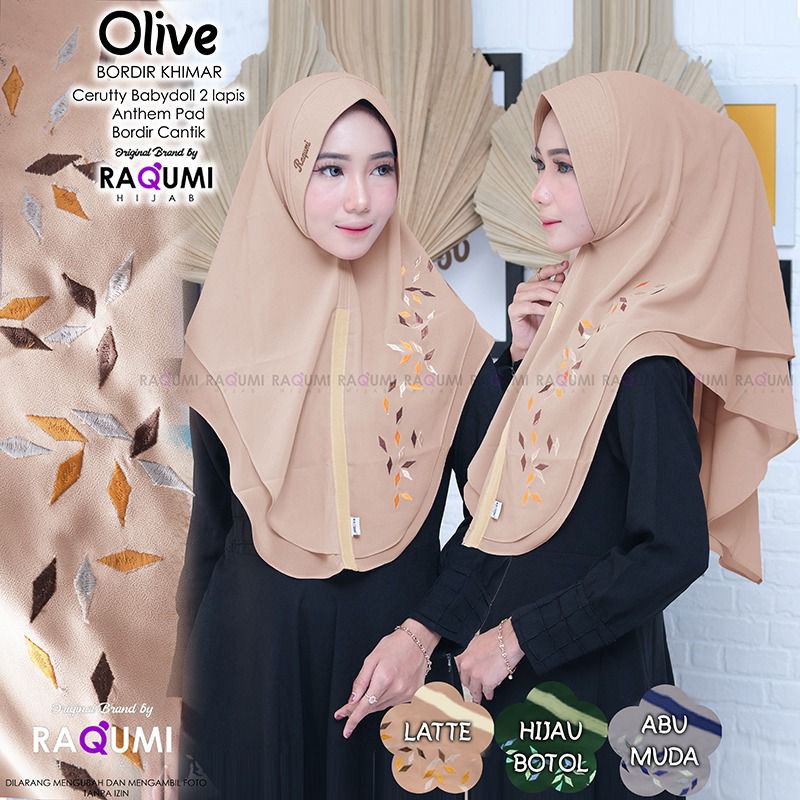 Olive bordir Khimar by raqumi