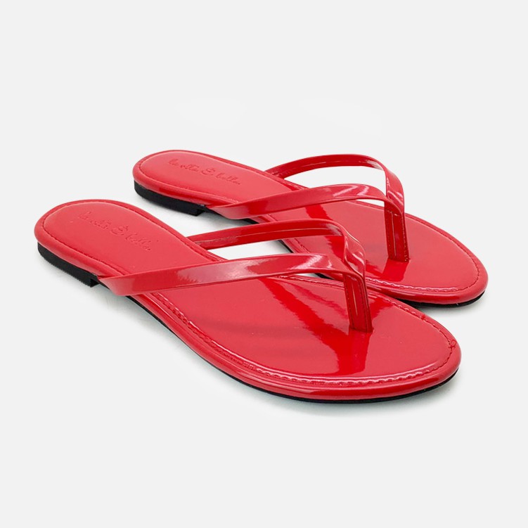 La Vita E Bella Candy Sandal Jepit Flat Teplek Wanita Model Flip Flop Bahan Glossy [LZ504]