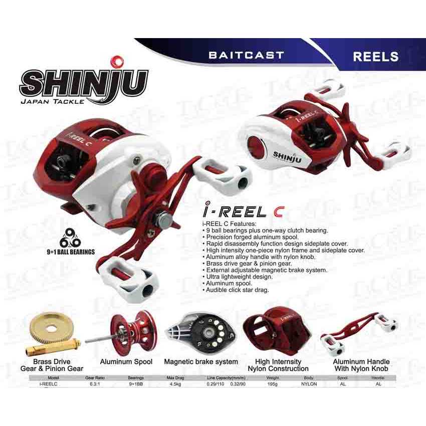 Shinju I Rell C. Baitcasting Fishing Reel Left Handle